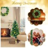 Tangkula Pre-Lit Holiday Christmas 4-Piece Set Door Wreath & Garland & Pack of 2 Entrance Trees W/ 200 LED Lights & Red Berries - 4 of 4
