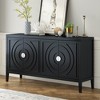 VYNXARIA Retro Sideboard door with Circular Groove Design Round Metal Door Handle for Entrance, Dinning Room, Living Room (Black) - 2 of 4
