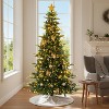 VINGLI 7.5ft Pre-lit Christmas Tree, 400 Lights, Snowflake Skirt, Gold Ornaments, 950 PE PVC Tips, Holiday Party Decor - 2 of 4