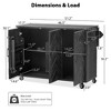 NicBex Mobile Kitchen Island Cart Kitchen Carts on Wheels with Storage, 3 Cabinet Doors 4 Drop Leaf for Kitchen - 2 of 4