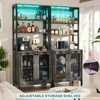 Aheaplus Bar Cabinet with Power Outlets, Wine Bar Cabinet Liquor Cabinet with LED Lights & Glass Holder - 4 of 4