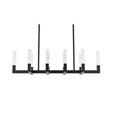Noemi 48-Inch Black LED Pendant with Crystal Rods