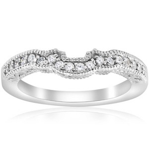 Pompeii3 1/5ct 14k White Gold Vintage Wedding Engagement Ring Enhancer - 1 of 4
