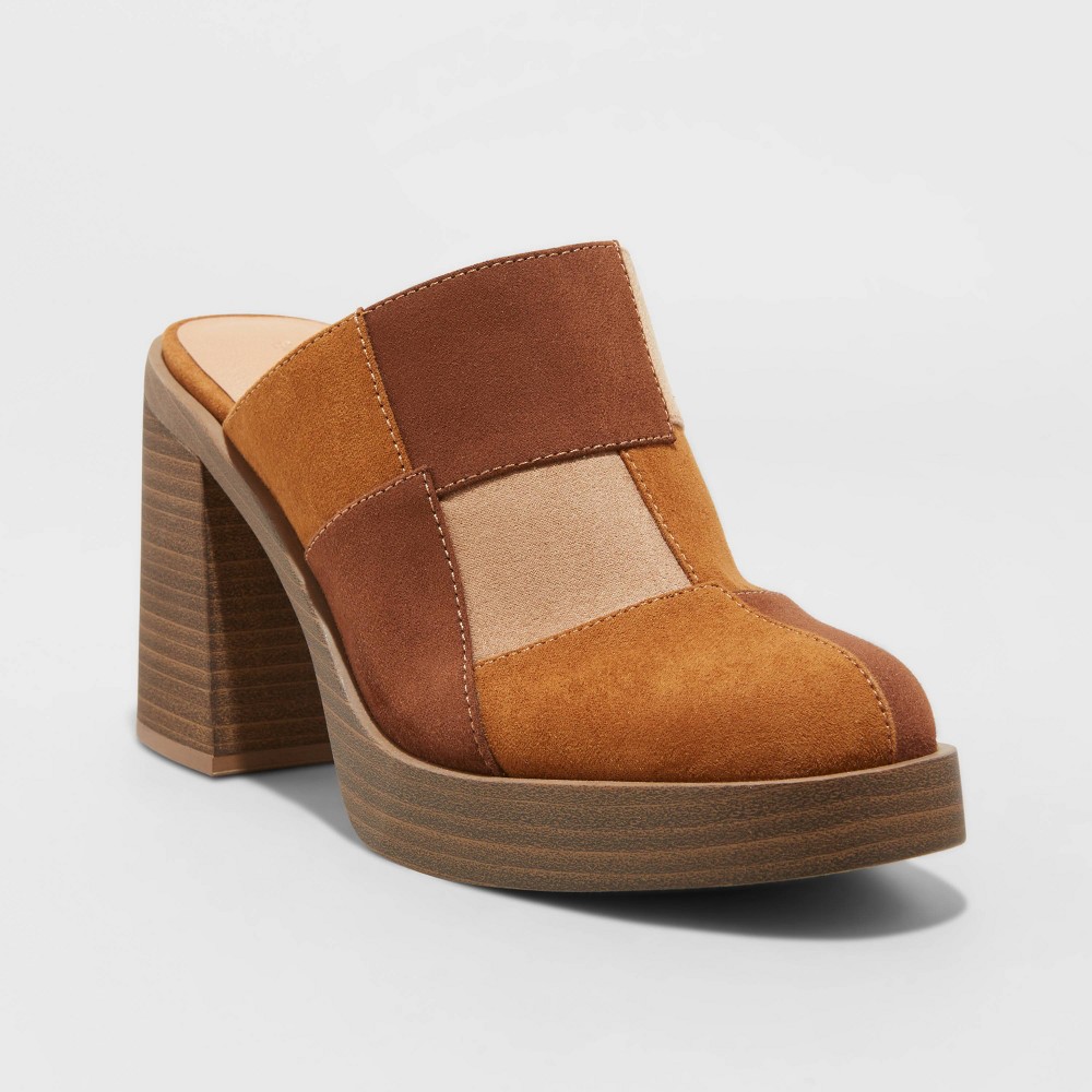 Women's Tess Platform Mule Heels - Universal Thread™ Brown 10