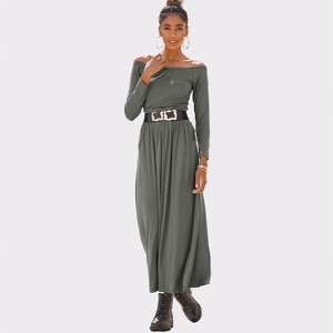 Women's Ruched Maxi Dress - LASCANA - 1 of 4