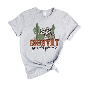 Simply Sage Market Women's Country Pumpkin Cactus Short Sleeve Graphic Tee - 1 of 2