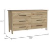 CAVINAS 6 Dresser for Bedroom with Black Metal Handle Design,Freestanding Modern Chest of Drawers,Freestanding Dresser for Bedroom - 3 of 4