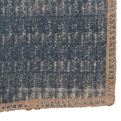 Indigo Denim Jute Whipstitch Table Runner