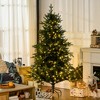 HOMCOM 6ft Prelit Artificial Christmas Tree Holiday Decoration with Warm White LED Lights, Auto Open, Green - 2 of 4