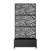 71.37in.L x 35.1in.W x 15.6in.H Black Metal Rectangle Planting Box with Climbing Frame (1-Pack) - 3 of 4
