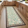 Washable Modern Tree Leaves Printed Rug Non Slip Low Pile Rug Soft Throw Floor Cover Foldable Indoor Carpet for Living Room Bedroom Playroom Nursery - 3 of 4