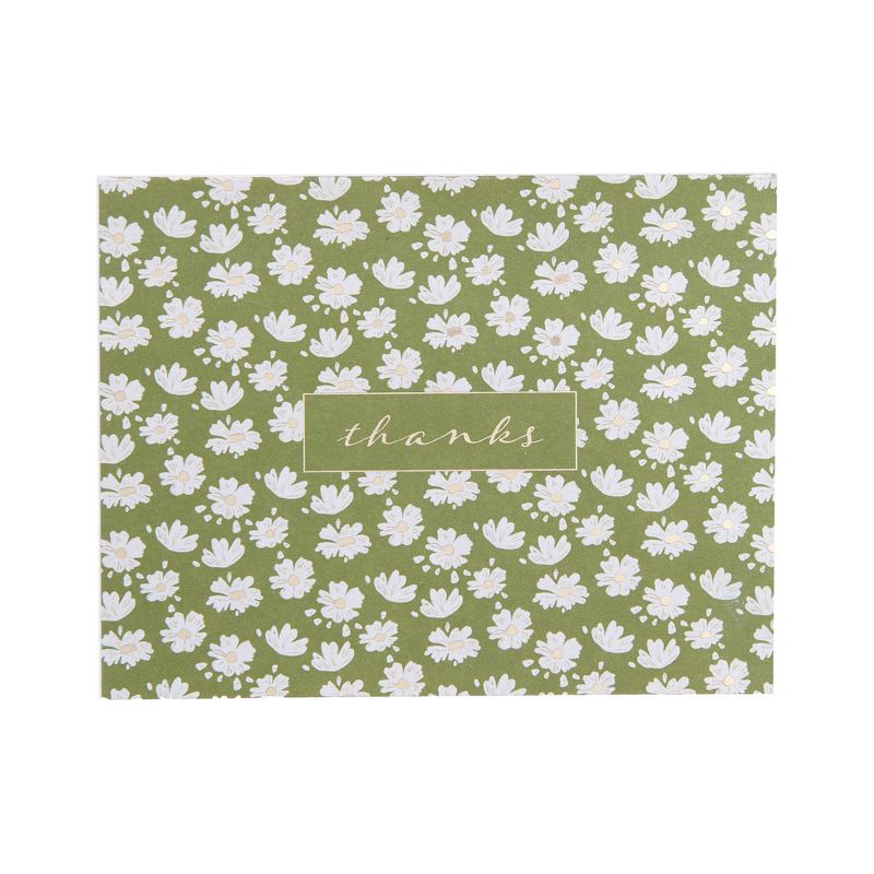 24ct Thank You Daisy Cards Green, 3 of 4