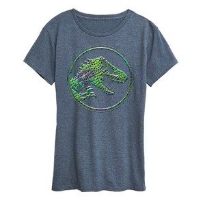 Women's - Jurassic Park - Reptile Texture Coin Logo- Women's Short Sleeve Graphic T-Shirt Short Sleeve Graphic T-Shirt - 1 of 4