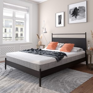Costway 8'' Jacquard Mattress Gel Infused Memory Foam Medium Firm Bamboo Charcoal Queen\Full - 1 of 4