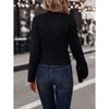 Women's Solid Color Double Breasted Jacket Vintage Inspired Blazer Casual Formal Coat with Decorative Buttons - 3 of 4