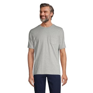 Lands' End Men's Super-T Short Sleeve T-Shirt with Pocket - 1 of 4