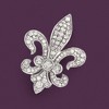 Ross-Simons 1.00 ct. t.w. Diamond Fleur-De-Lis Pin in Sterling Silver - 3 of 4