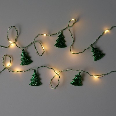 30ct Glitter Tree Dew Drop Battery Operated LED Christmas String Lights Warm White with Silver Wire - Wondershop™