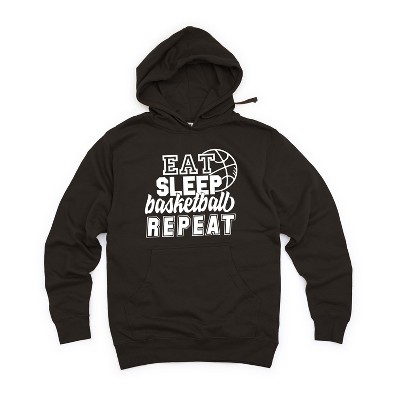 Simply Sage Market Women's Graphic Hoodie Eat Basketball Sleep Repeat With Ball