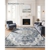 8x10 ft Vintage Area Rug, Non-Slip Machine Washable Carpet, Soft Polyester Pile with Felt Padding, for Living Room, Bedroom, Dining, Dove Gray - 4 of 4