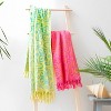 40"x70" Beauty Beach Towel Orange/Magenta - Rochelle Porter: Cotton-Polyester Blend, Lightweight, Jacquard Terry - 2 of 3