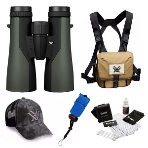 Vortex Crossfire 12x50 Binoculars with Glasspak Harness and Accessory Bundle - 1 of 4