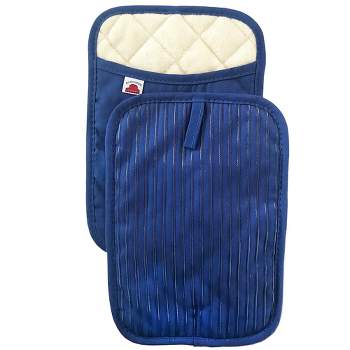 Oven Mitt And Pot Holder Set, Quilted And Flame And Heat Resistant By  Hastings Home (blue) : Target