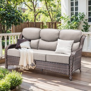Gymojoy Outdoor Wicker Sofa PE Rattan Patio Couch Sofa for Garden - 1 of 4
