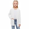 Clearlove Girls' Solid Color Knit Cardigan Long Sleeve Open Front Sweater with Pocket Cute Loose Fit Outerwear for Kids - 2 of 4