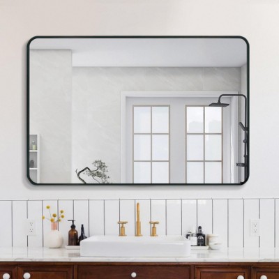 30"x40"  Rectangular Bathroom Vanity Mirror with Aluminium Frame, Modern Wall-Mounted Mirror for Bathroom – The Pop Home