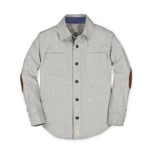 Hope & Henry Boys' Organic Brushed Flannel Button Down Shirt, Kids - 1 of 4