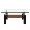 Racxily Rectangle Coffee Table, Tempered Glass Top with MDF Layer for Living Room - 2 of 4