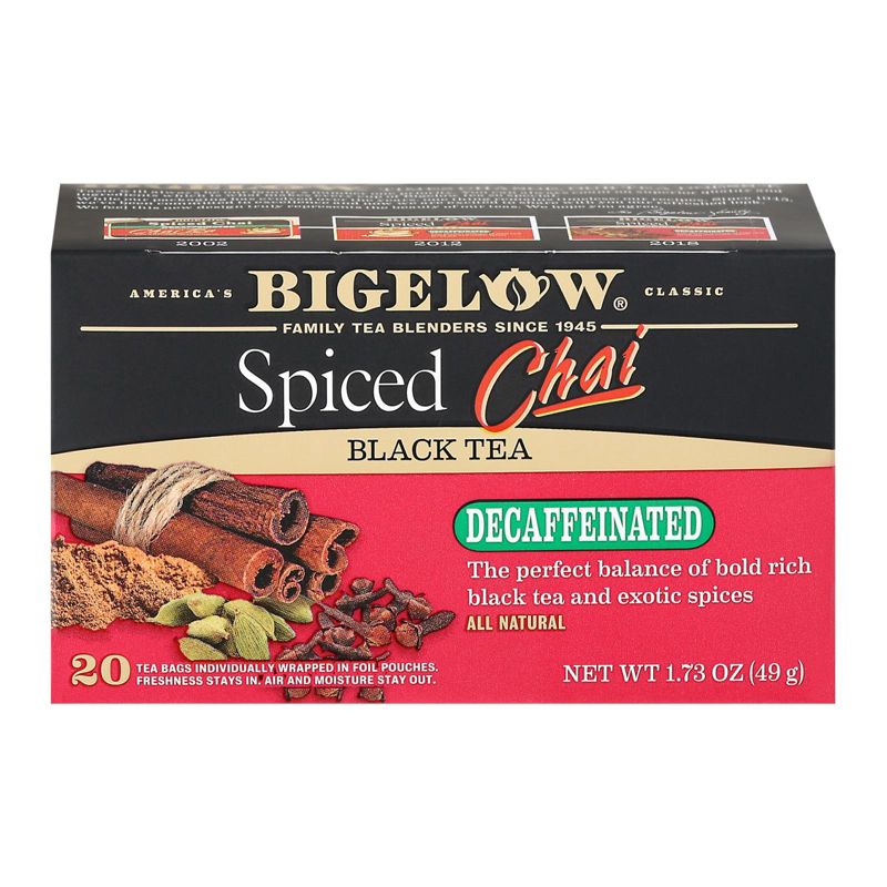 Bigelow Decaffeinated Spiced Chai Black Tea  - Case of 6 boxes/20 bags, 2 of 7