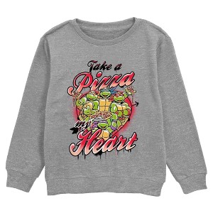 Boy's Teenage Mutant Ninja Turtles Take a Pizza My Heart Sweatshirt - 1 of 2