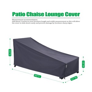 F&J Outdoors Premium Waterproof Outdoor Patio Chaise Lounge Covers - Grey - 2 Packs - 1 of 4