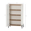 GDFStudio Biorn 31.5" Modern Tempered Glass Door Storage Cabinet with Tray Top - 3 of 4