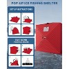 Lumiparty Pop Up Ice Fishing Tent Fully Insulated, Portable Ice Fishing Shelter, Waterproof Oxford Fabric, Snow Hub with Anchors, Ropes & Carry Bag - 4 of 4