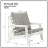 Outdoor Loveseat, Sofa Chair with Cushion, HIPS Frames, Stainless Steel Hardware, Comfortable Armrests Garden Sofa Furniture for Porch, Balcony White - 4 of 4