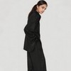 Anna-Kaci Lounge Women's Relaxed Fit Satin Button-Down Shirt and Wide Leg Pants Two-Piece Lounge Pajama Set - 2 of 4