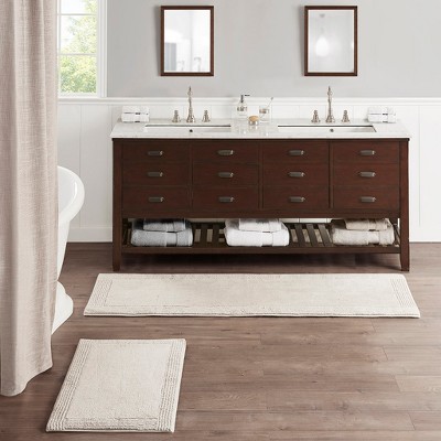 MAYEERTY 21"x34" Beigr Modern Cotton Tufted Bath Rug