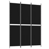 vidaXL 3-Panel Room Divider in Black - Versatile, Durable and Foldable Fabric Screen for Privacy and Sunlight Blockage - 2 of 4