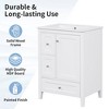 24-Inch Bathroom Vanity with Storage Adjustable Shelf MDF & Rubberwood Removable Dividers Glossy White Finish-Inch - 3 of 4