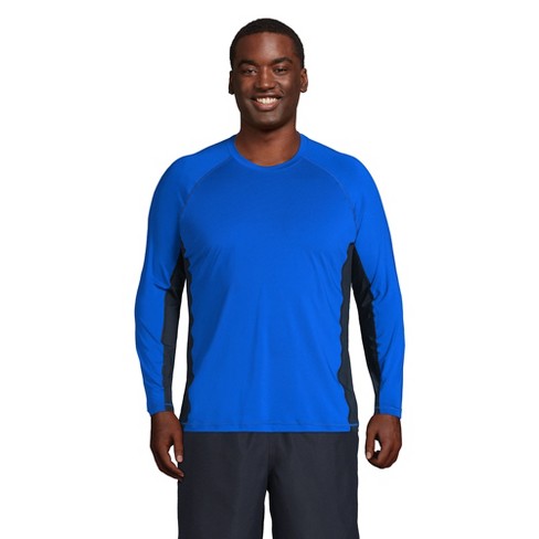 Lands' End Men's Big and Tall Long Sleeve Swim Tee Rash Guard - 4X Big Tall  - Vibrant Blue