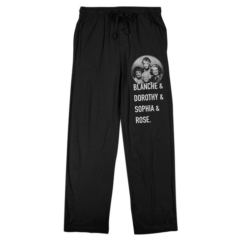 Golden Girls Golden Names Men s Black Sleep Pajama Pants Medium