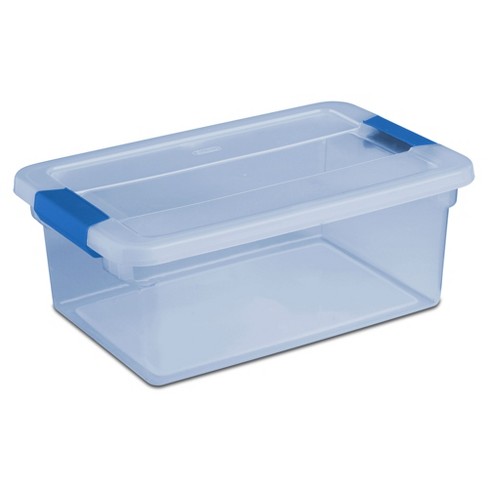 Sterilite 64 Qt. Latching Box Plastic, Blue Tint 