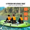 VEVOR Inflatable Boat, 4-Person Inflatable Fishing Boat, Strong PVC Portable Boat Raft Kayak, 45.6" Aluminum Oars, High-Output Pump - 3 of 4