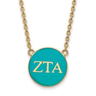 Black Bow Jewelry 14k Yellow Gold Plated Sterling Silver Zeta Tau Alpha Greek Life Necklace 18 Inch