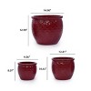 Set of 3 Modern Round Ceramic Planter Pots with Built-In Drainage, Indoor Outdoor Ceramic Flower Pots for Windowsills or Garden–The Pop Home - 3 of 4