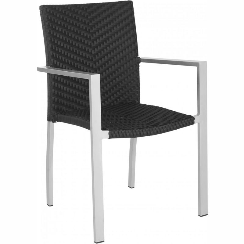 Cordova Stackable Arm Chair (Set of 2) - Black - Safavieh., 4 of 6