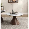 NicBex Luxury 31.5"Round Coffee Table with White Sintered Stone Top,Oak Finish Wood with Gold-Tone Metal Accents,Living Room Furniture - 3 of 4
